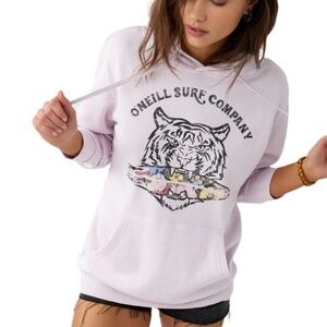 O'Neill - Forever Oversized Hooded Tiger Purple Floral Surfboard Pullover Large